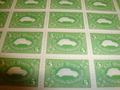 Stamp Germany WW2 Sheet Forgery / Replica Reich KdF Volkswagen – Nazi Swastika