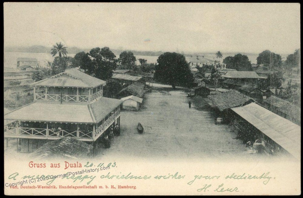 Germany 1903 DUALA Kamerun Street Scene PPC 20pf Stamp Cover 84911