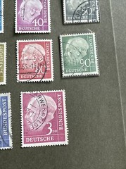 West GERMANY 1954 President Th.Heuss 19 Pcs Used Stamps, VF/XF Condition