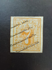 germany, Hamburg 7 schilling. Michel #6