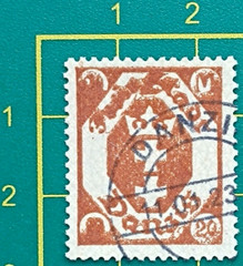 DANZIG 1922,Sc A11 20M orange brn, ERROR Double Impression, Rare, used