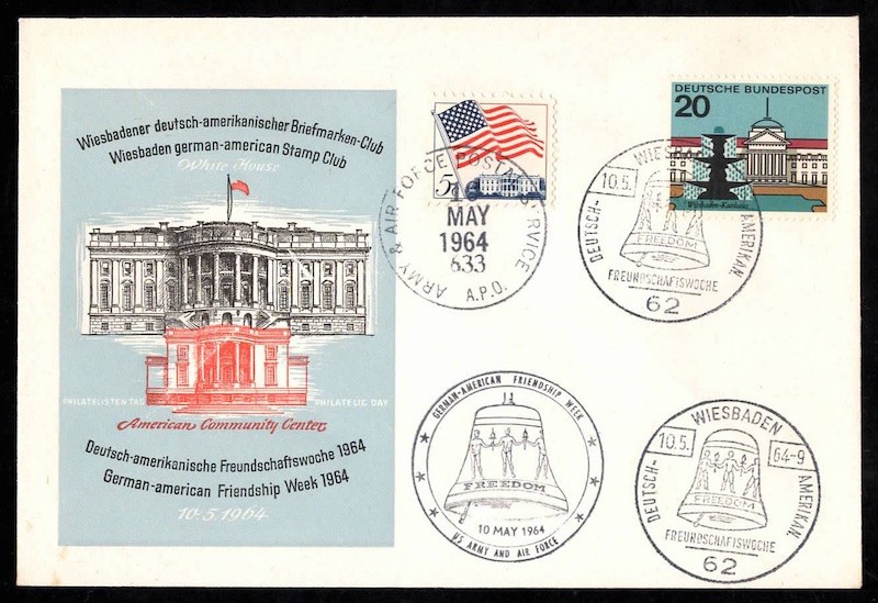 1964 German – American Friendship week Stamp Club special event Cover