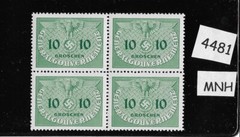 MNH stamp block Sc N018 10GR 1940 Third Reich Swastika Germany Occupied Poland