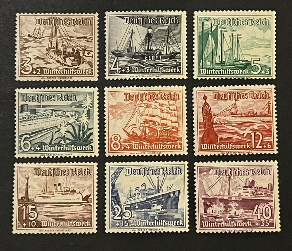 Travelstamps: Germany Stamps Scott #B107-B115 Winter Help MOGH/MNH OG
