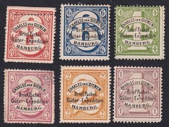 Germany HAMBURG 1864 local post stamps CHARLES VAN DIEMEN (6)