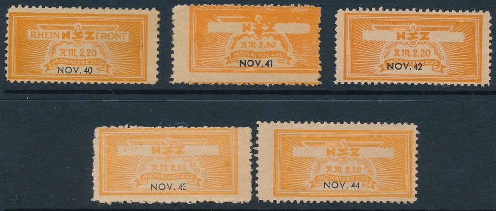 Stamp Germany Revenue WWII 3rd Reich NSZ National Newspaper Set November MNG