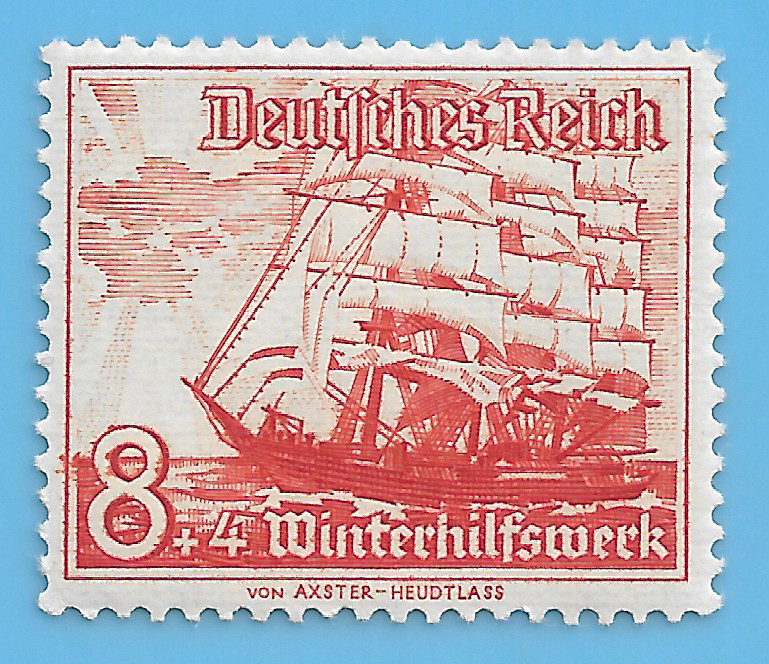 Germany WW2 German 1937 Ships Winter Relief 8+4 Stamp MNH WW2 ERA Mi# 655