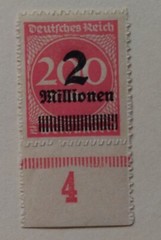 (Unissued) Weimar German Republic Stamp, 1923 C Issue, MLH, OG Serrate Roulette 