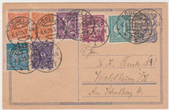 GERMANY 1923 H&G # 148 Used Uprated POSTAL CARD