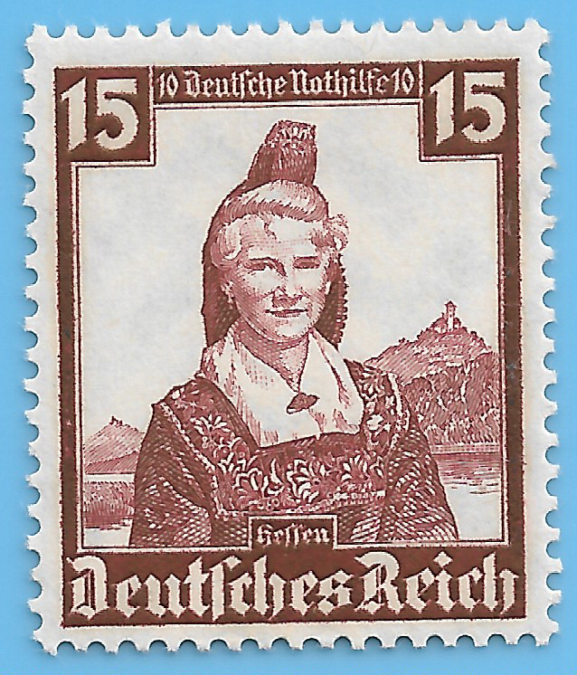 Germany 1935 WW2 Third Reich Lady Hessen 15 Stamp WW2 Mi# 594 #92