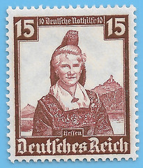 Germany 1935 WW2 Third Reich Lady Hessen 15 Stamp WW2 Mi# 594 #92