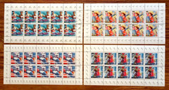 Set No. 1777-1780 Canceled Stamped Small Sheet Sport 10-Stamp Sheets