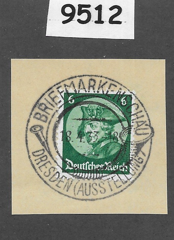 Stamp Sc 398 Frederick the great 933 Third Reich Dresden Germany cancel #9512