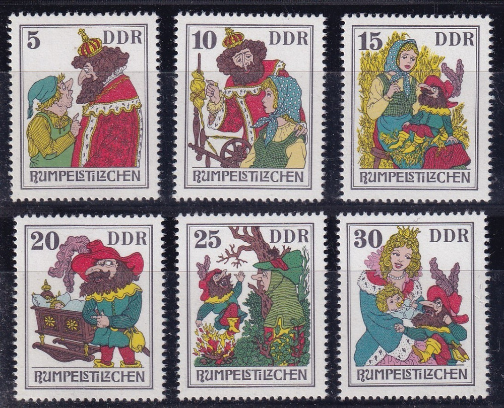 DDR MNH ** 2187-92 Scott 1786-91 Rumpeltilzchen singles from sheetlet