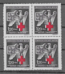 Germany 3rd Reich 1943 Bohemia & Moravia Mi# 132 Block of 4 MNH **