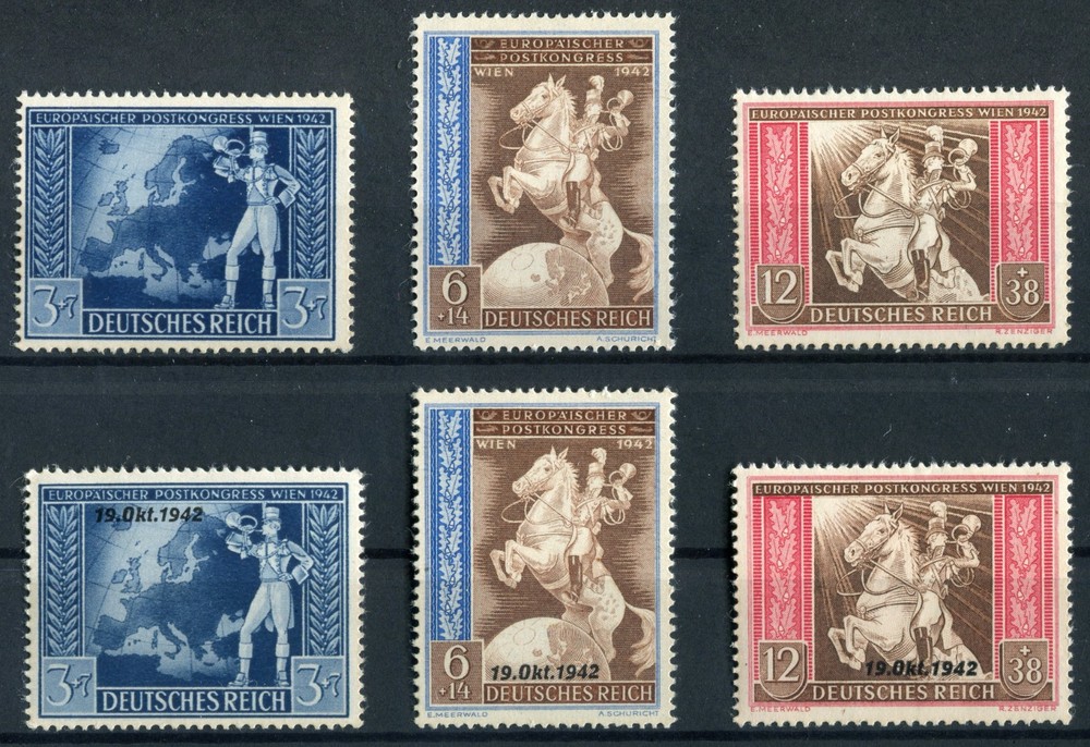 German Empire No.820 – 822+823 – 825 Unstamped Postkongress 1942 MNH