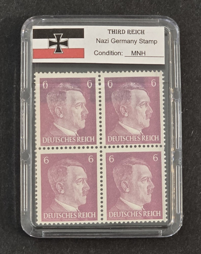 WW2 Nazi German THIRD REICH ADOLF HITLER NSDAP Stamp Block w Slab Case MNH