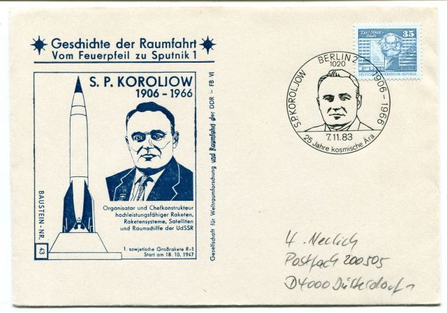 1983 Geschichte Raumfahrt Vom Feuerpfeil Sputnik 1 Koroljow Berlin 2 1020 SPACE