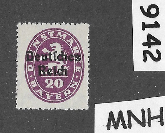 MNH stamp Sc 055 German Republic Bavaria Bayern 1920 Overprint #9142