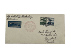 Vintage 1936 Zeppelin Hindenburg Airmail Cover Germany to Canada