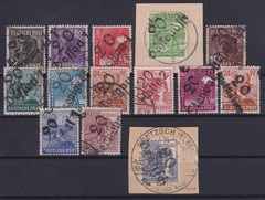 Soviet Zone District Handstamp Lot, ex Mi. No. 166-181, District 20 Used 1948