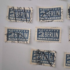 Berlin Revenue Tax Used Stamps Lot of 25 Notopfer Steuermark Type I, III, and IV