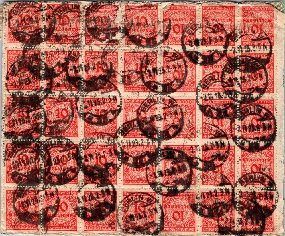 GERMANY 1923 POSTAL HISTORY INFLATION COVER MULT FRANK ADDR USA POSTMARK BERLIN