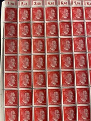 Stamp Germany 12 PF Adolf Hitler Sheet 1941 WWII 3rd Reich German MNH Faults