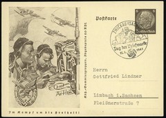 Stamp Day Mi# P242/01-07 Card Collection Special Postmarks WWII 1941 Germany
