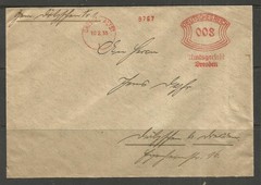 🌞 OSBURGH – GERMANY. 1933. COVER. DRESDEN RED AMTSGERICHT MACHINE CANCEL