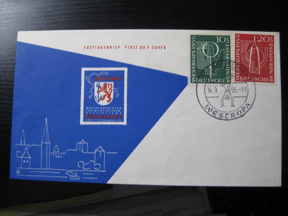 GERMANY Mi. #217-218 used stamps on first day cover (FDC)! CV $55.00