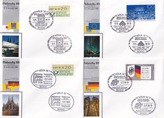 GERMANY PHILATELIA ’89 INTERNATIONAL BRIEFMARKEN-MESSE FOLDER WITH POSTCARDS 901