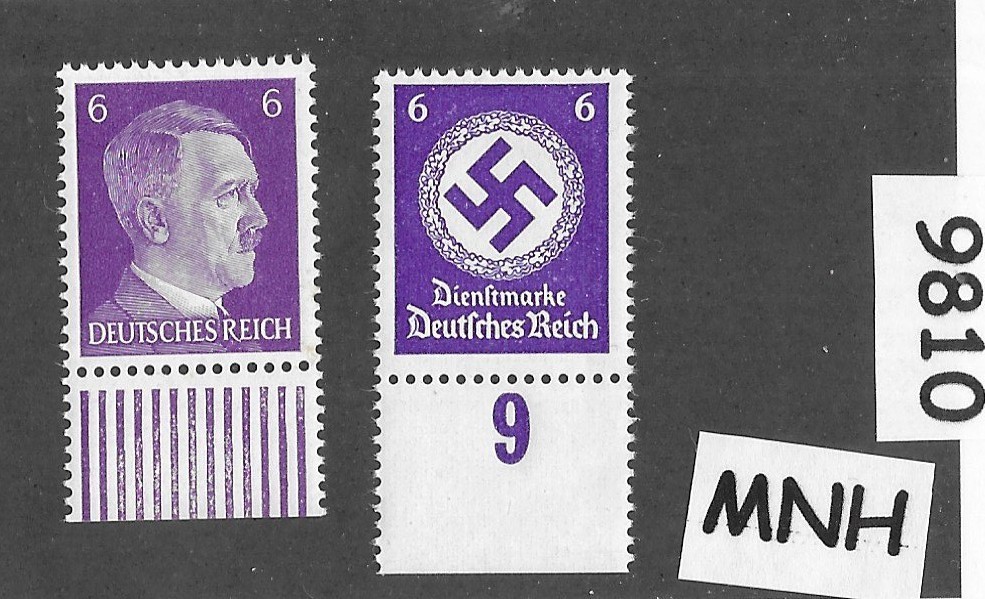 MNH stamp set Hitler & WWII Swastika 1941 & 1942 PF06 Third Reich Germany #9810