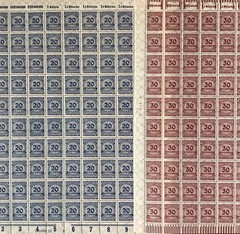 Germany Inflation Era Full Sheet Lot 20 Millionen & 30 Millionen MNH OG Hyperinf
