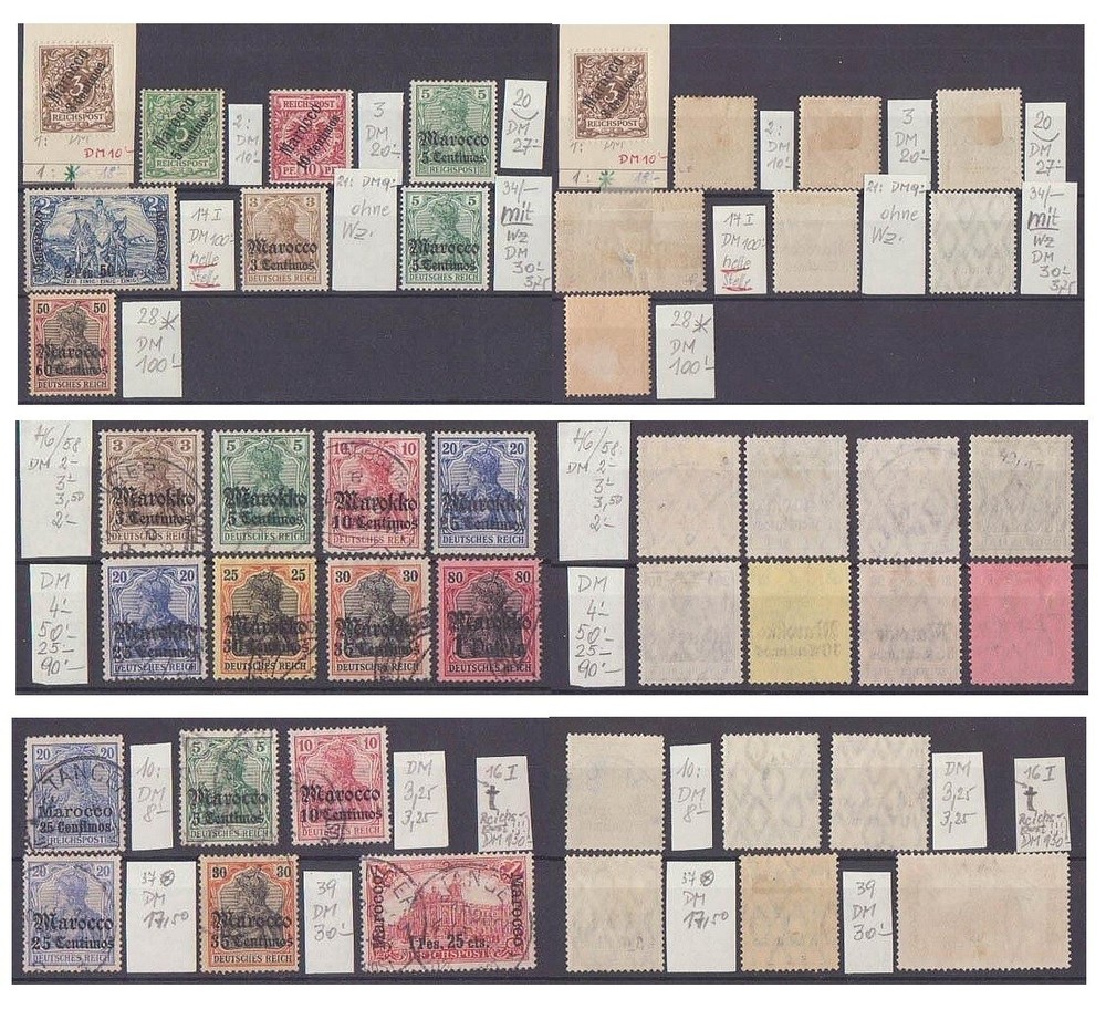 German Post in Morocco Stamp Lot with several better ones