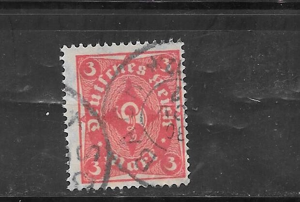 GERMANY GERMAN SC# 186 1922 3 MARK POST HORN USED OLD ANTIQUE DEFINTIVE VF STAMP