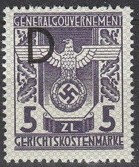 Stamp Germany Poland General Gov’t Revenue WWII Emblem War Document Set MNH