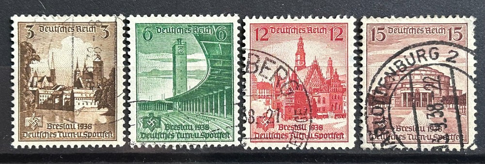 1938 German stamps set Mi:DR 665-668 Sportfest Breslau used /1154