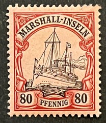 Travelstamps: GERMANY MARSHALL ISLANDS STAMP #21 Kaiser’s Yacht 80pf MOGH UNWMK