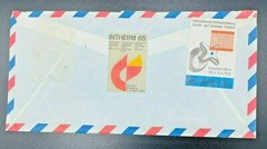 Air Mail Envelope w German Postal Stamps and Cinderella Stamps on Back – 1965