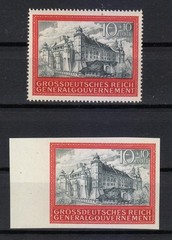 Poland Post Osten 1944 MNH Mi 125,125 U Sc NB41 Cracow Castle Perf & Imperf **