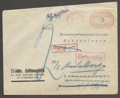 AOP Germany 1934 3pf meter cover with several instructional marks