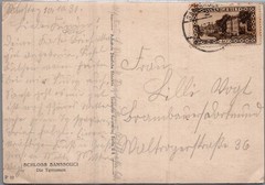 GERMANY 1931 SAARLAND POSTAL VIEW SANSSOUCI CASTLE POSTCARD ADDR & POSTMARK
