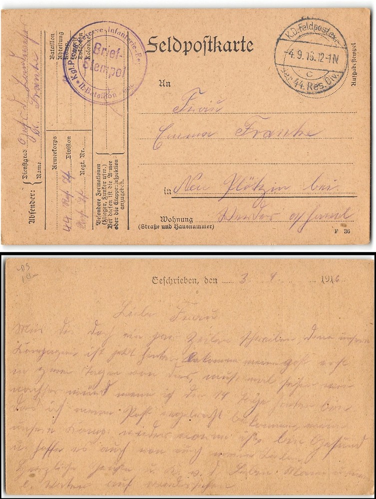 WWI Feldpos 1916