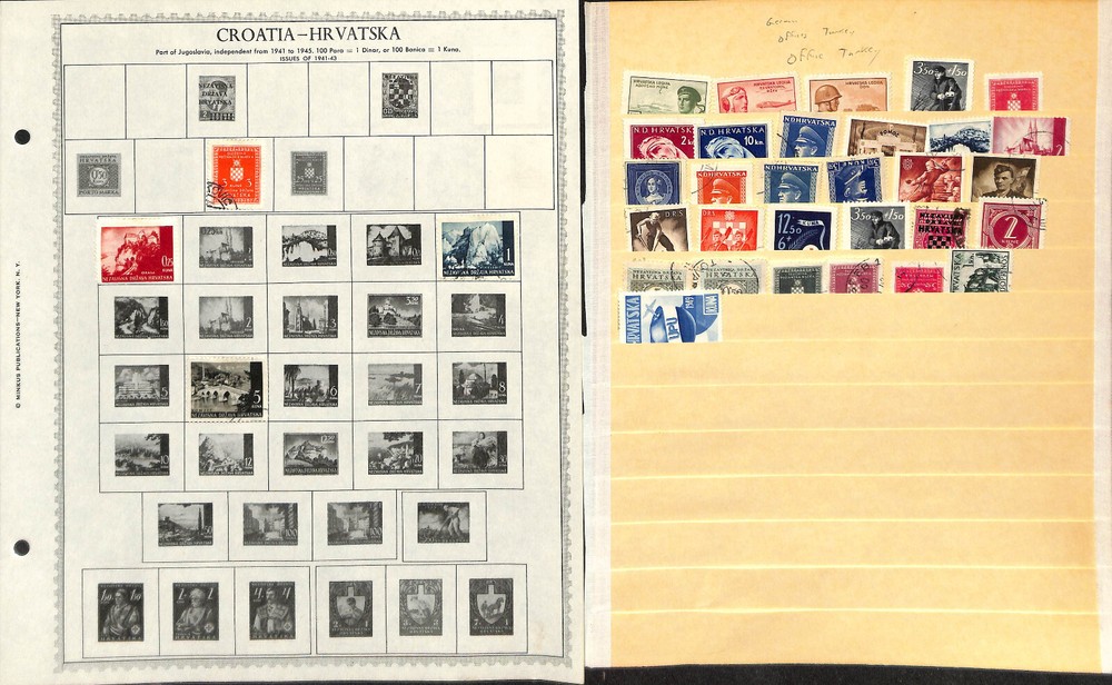 Croatia Stamp Collection on 4 Minkus Pages, WWII German Occupation (BC)
