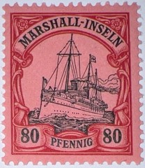 Travelstamps: GERMANY MARSHALL ISLANDS STAMPS Kaiser’s Yacht 80pf MOGH UNWMK