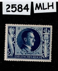 MLH stamp Sc B233 Adolf Hitler 1943 54th Birthday WWII Germany #2584