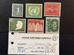 Germany # 736-738 & 740-742 MNH * 2024 Scott Catalogue Value $ 18.65