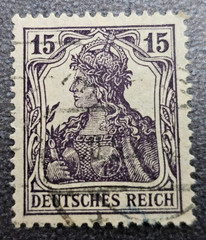 Stamp Germany Reich Germania 15 Pfennig 1920 Mi. Nr. 101 [🇩🇪39628-6]