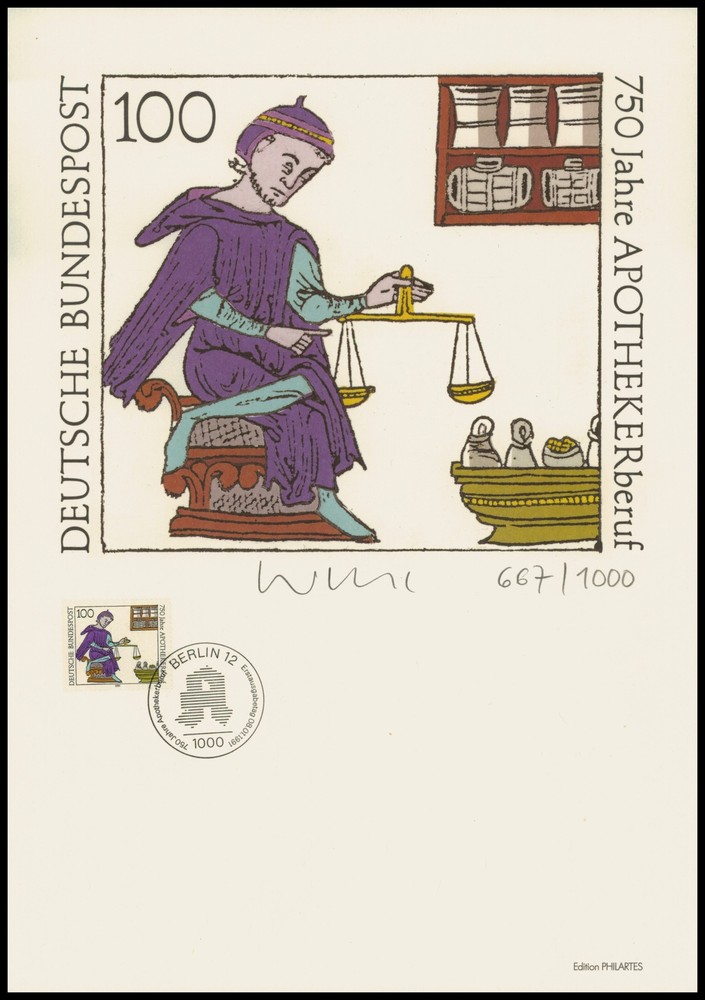 ART-EDITION 1991 GERMANY 1490 PHARMACIST APOTHEKER PM „BERLIN“ – Ltd. 1.000!!